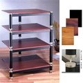 Vti Manufacturing VTI Manufacturing BL304SC 3 Silver Capspike Black Poles 4 Cherry Shelves AV Stand BL304SC